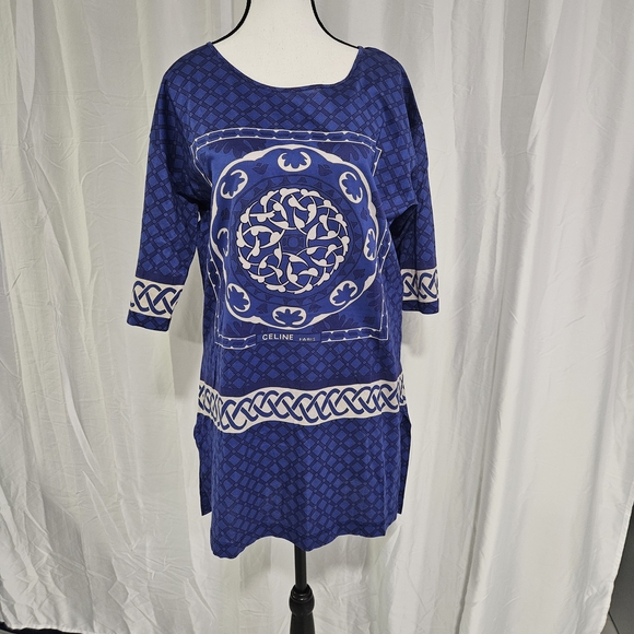 Celine Blue and White Tunic Dress - Picture 1 of 6